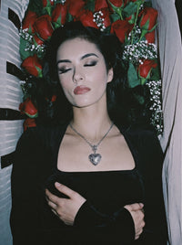 Open casket campaign shot with the heart locket