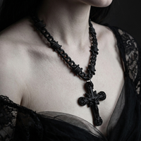 Crown of Thorns Chain with black lace off-shoulder