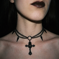 Excommunicated spiked choker worn