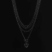 Triple Hex layered black chains on black
